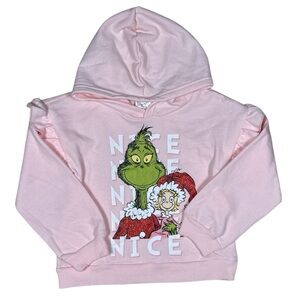 Dr. Seuss The Grinch Kids Pink Nice Hoodie Size 5